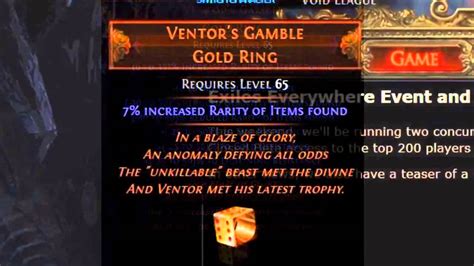 Path of Exile: VENTOR'S GAMBLE Unique Spotlight .